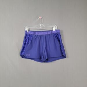 Under Armour Athletic Shorts Large HeatGear Purple Casual Athleisure